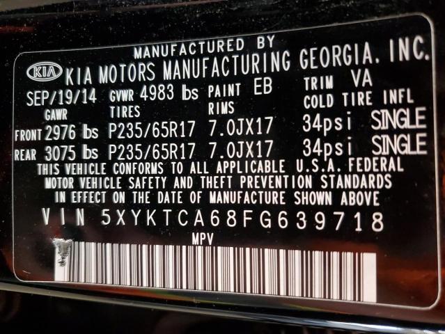 Photo 12 VIN: 5XYKTCA68FG639718 - KIA SORENTO LX 