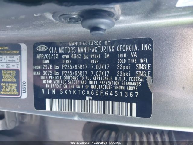 Photo 8 VIN: 5XYKTCA69EG451367 - KIA SORENTO 