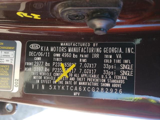 Photo 9 VIN: 5XYKTCA6XCG282926 - KIA SORENTO BA 