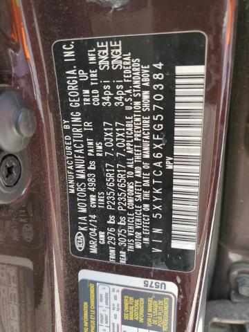 Photo 12 VIN: 5XYKTCA6XFG570384 - KIA SORENTO 