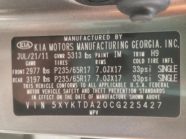 Photo 9 VIN: 5XYKTDA20CG225427 - KIA SORENTO BA 