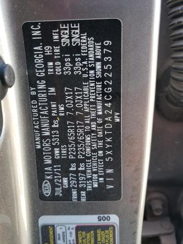 Photo 9 VIN: 5XYKTDA24CG225379 - KIA SORENTO BA 