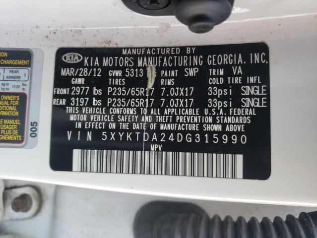 Photo 9 VIN: 5XYKTDA24DG315990 - KIA SORENTO LX 