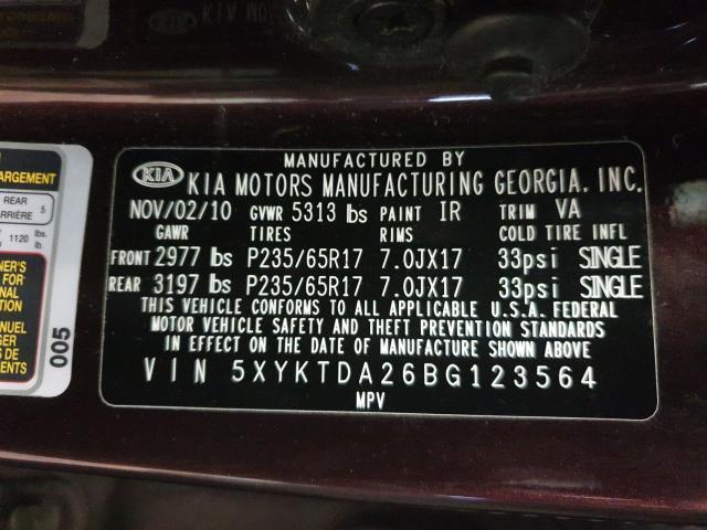 Photo 9 VIN: 5XYKTDA26BG123564 - KIA SORENTO BA 