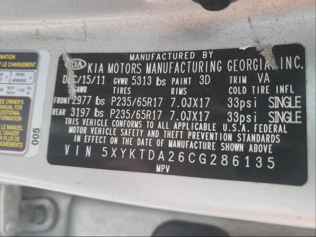 Photo 9 VIN: 5XYKTDA26CG286135 - KIA SORENTO BA 