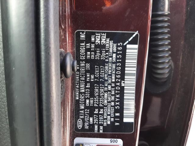 Photo 12 VIN: 5XYKTDA26DG315165 - KIA SORENTO LX 