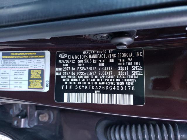 Photo 9 VIN: 5XYKTDA26DG403178 - KIA SORENTO 