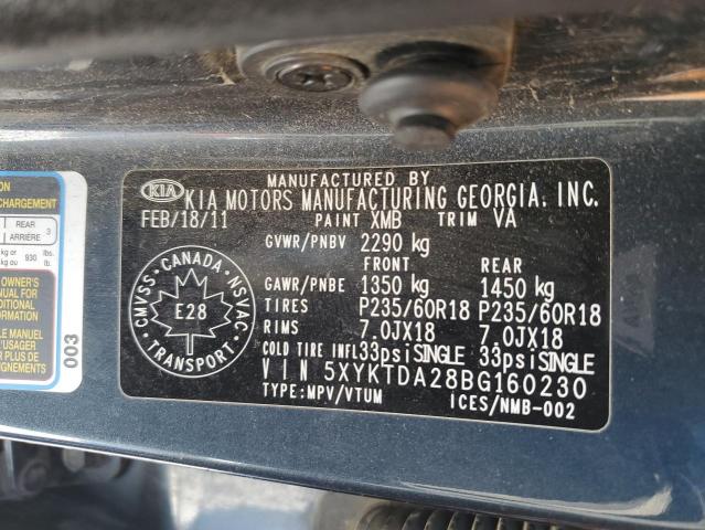 Photo 12 VIN: 5XYKTDA28BG160230 - KIA SORENTO 