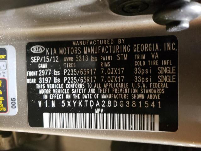 Photo 9 VIN: 5XYKTDA28DG381541 - KIA SORENTO LX 