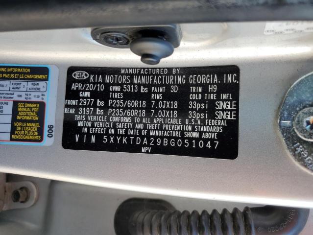 Photo 11 VIN: 5XYKTDA29BG051047 - KIA SORENTO BA 