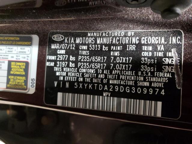 Photo 11 VIN: 5XYKTDA29DG309974 - KIA SORENTO 