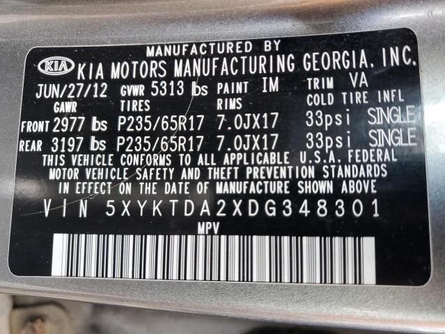 Photo 11 VIN: 5XYKTDA2XDG348301 - KIA SORENTO LX 