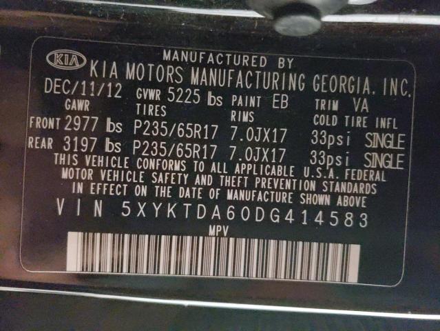 Photo 12 VIN: 5XYKTDA60DG414583 - KIA SORENTO LX 