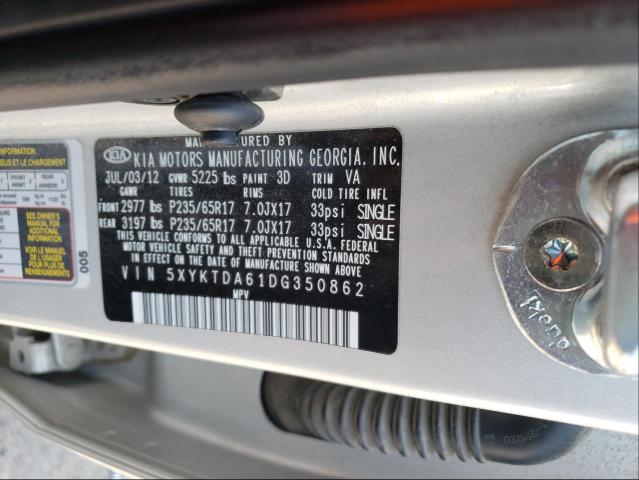 Photo 9 VIN: 5XYKTDA61DG350862 - KIA SORENTO LX 