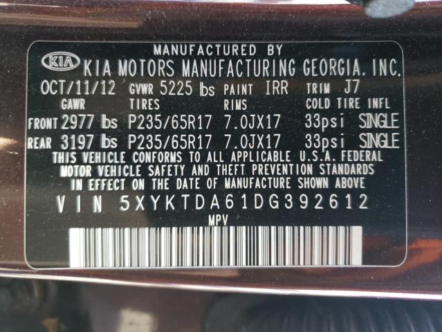 Photo 13 VIN: 5XYKTDA61DG392612 - KIA SORENTO 