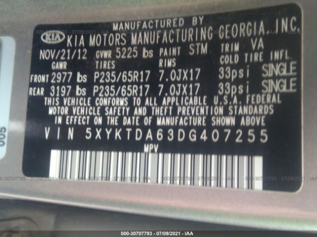 Photo 8 VIN: 5XYKTDA63DG407255 - KIA SORENTO 