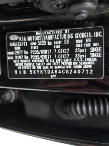 Photo 13 VIN: 5XYKTDA64CG240712 - KIA SORENTO BA 