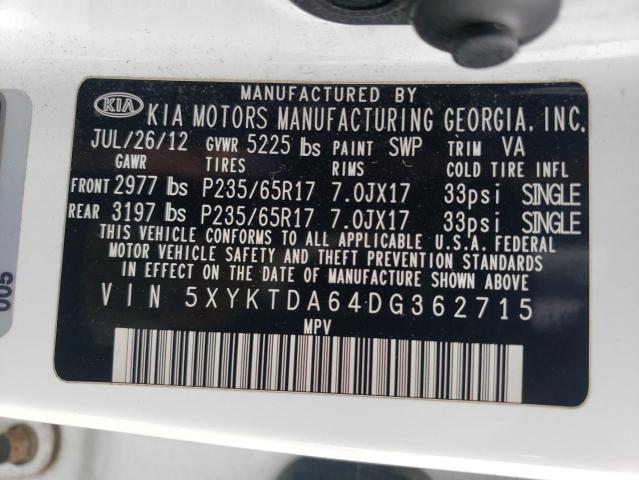 Photo 12 VIN: 5XYKTDA64DG362715 - KIA SORENTO LX 