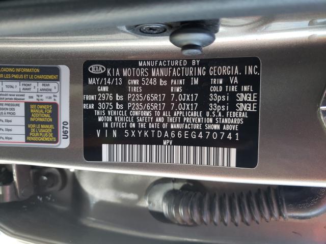 Photo 9 VIN: 5XYKTDA66EG470741 - KIA SORENTO 