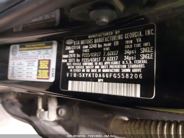 Photo 8 VIN: 5XYKTDA66FG558206 - KIA SORENTO 