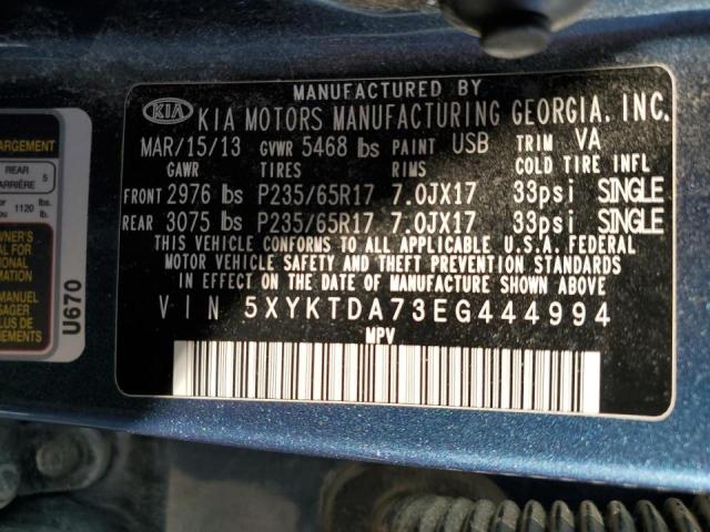 Photo 9 VIN: 5XYKTDA73EG444994 - KIA SORENTO LX 