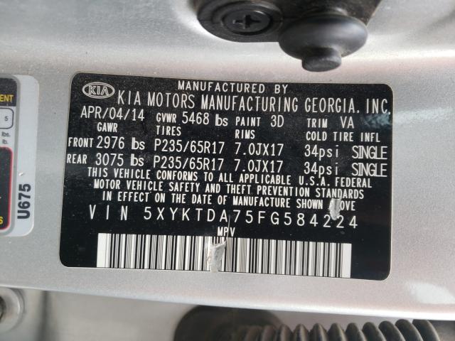 Photo 9 VIN: 5XYKTDA75FG584224 - KIA SORENTO LX 