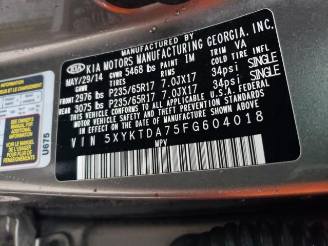 Photo 12 VIN: 5XYKTDA75FG604018 - KIA SORENTO 