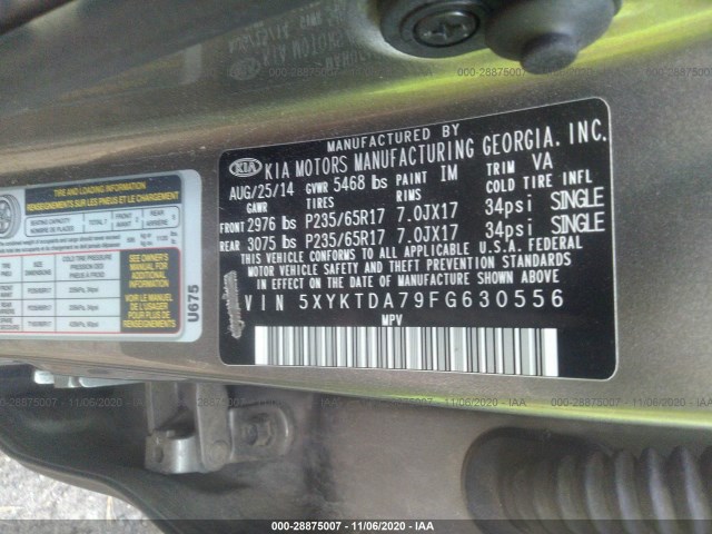 Photo 8 VIN: 5XYKTDA79FG630556 - KIA SORENTO 