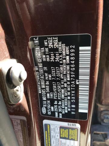 Photo 12 VIN: 5XYKTDA79FG648992 - KIA SORENTO LX 