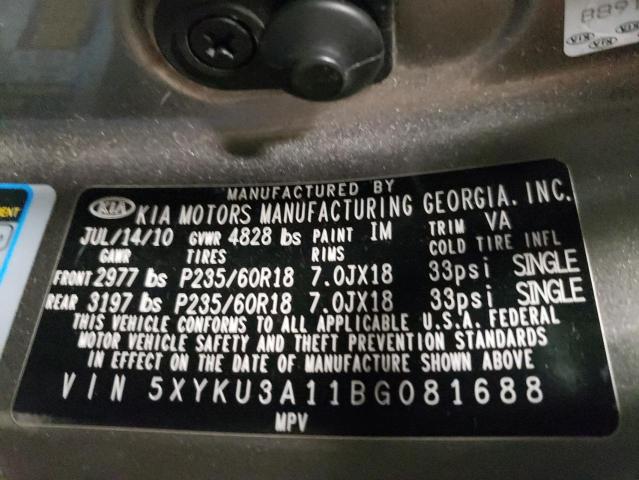 Photo 9 VIN: 5XYKU3A11BG081688 - KIA SORENTO EX 