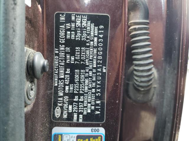 Photo 12 VIN: 5XYKU3A12BG003419 - KIA SORENTO EX 