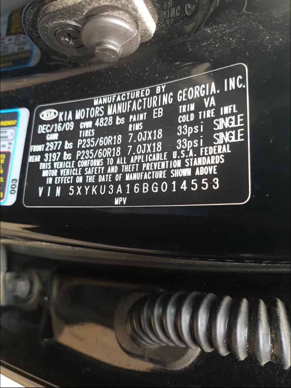 Photo 9 VIN: 5XYKU3A16BG014553 - KIA SORENTO EX 