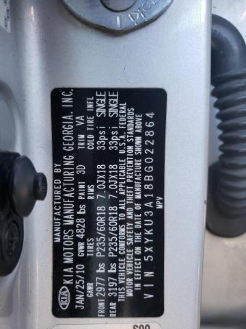 Photo 9 VIN: 5XYKU3A18BG022864 - KIA SORENTO EX 