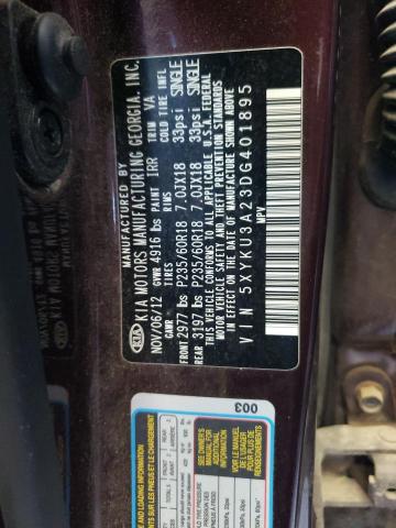 Photo 9 VIN: 5XYKU3A23DG401895 - KIA SORENTO EX 