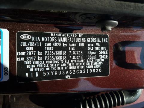 Photo 9 VIN: 5XYKU3A62CG219820 - KIA SORENTO EX 