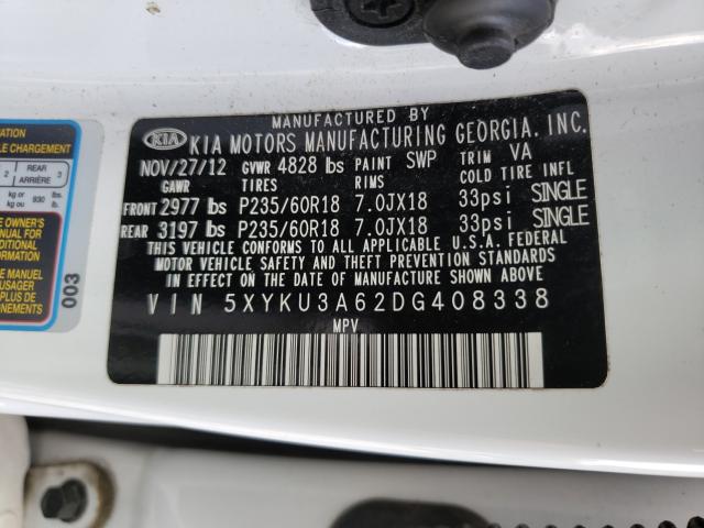 Photo 9 VIN: 5XYKU3A62DG408338 - KIA SORENTO EX 