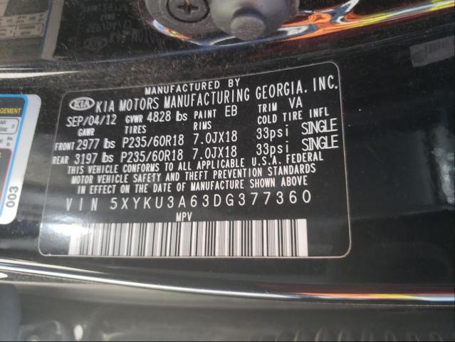 Photo 9 VIN: 5XYKU3A63DG377360 - KIA SORENTO EX 