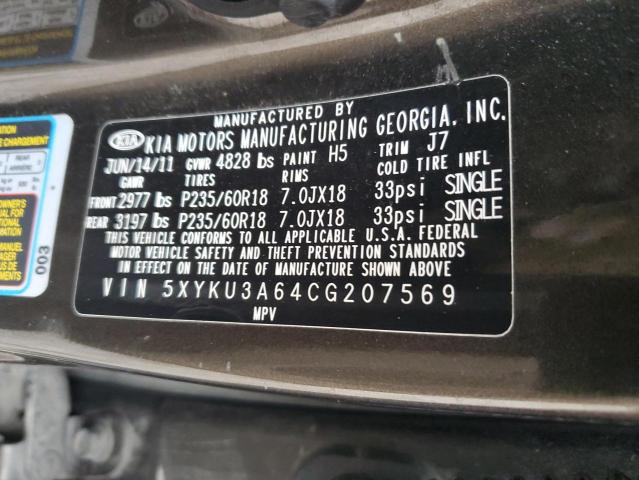 Photo 12 VIN: 5XYKU3A64CG207569 - KIA SORENTO 