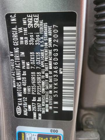 Photo 13 VIN: 5XYKU3A66DG372007 - KIA SORENTO 