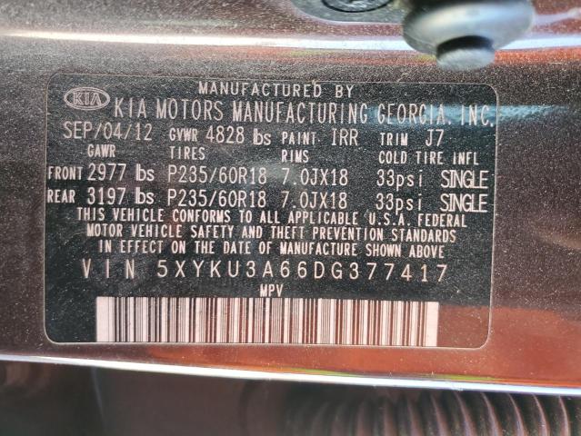 Photo 12 VIN: 5XYKU3A66DG377417 - KIA SORENTO 