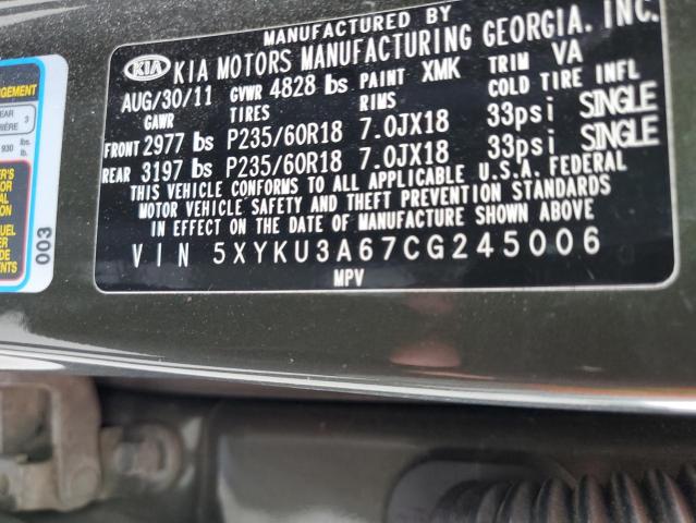 Photo 9 VIN: 5XYKU3A67CG245006 - KIA SORENTO EX 