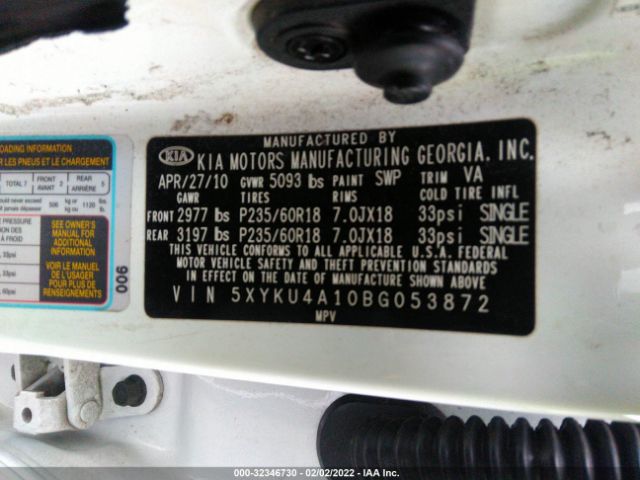 Photo 8 VIN: 5XYKU4A10BG053872 - KIA SORENTO 