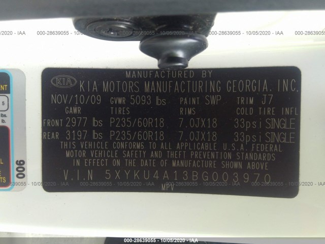 Photo 8 VIN: 5XYKU4A13BG003970 - KIA SORENTO 