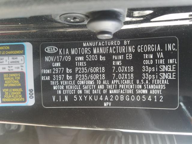 Photo 9 VIN: 5XYKU4A20BG005412 - KIA SORENTO EX 