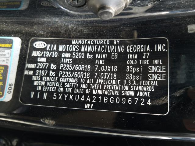 Photo 9 VIN: 5XYKU4A21BG096724 - KIA SORENTO EX 