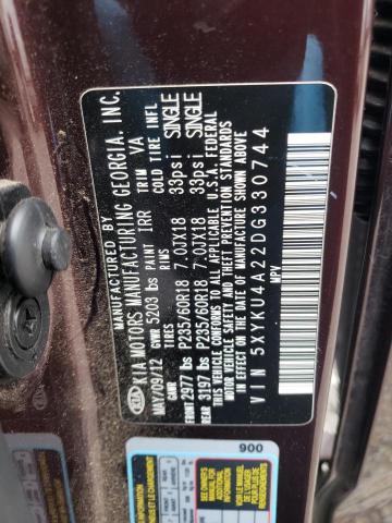 Photo 12 VIN: 5XYKU4A22DG330744 - KIA SORENTO EX 