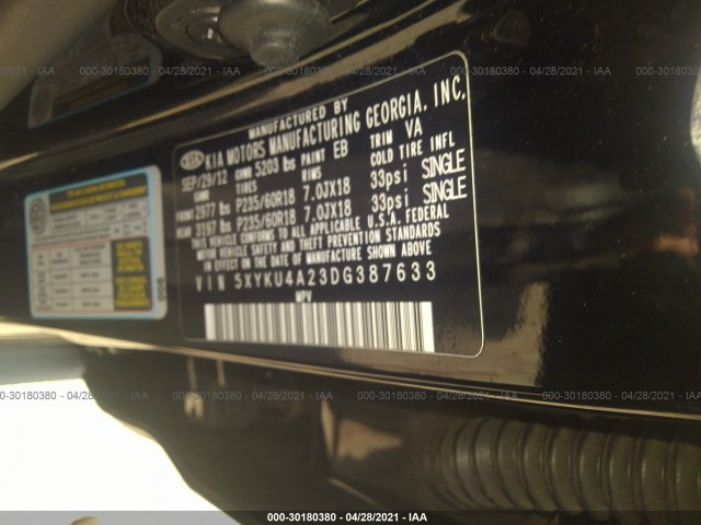 Photo 8 VIN: 5XYKU4A23DG387633 - KIA SORENTO 