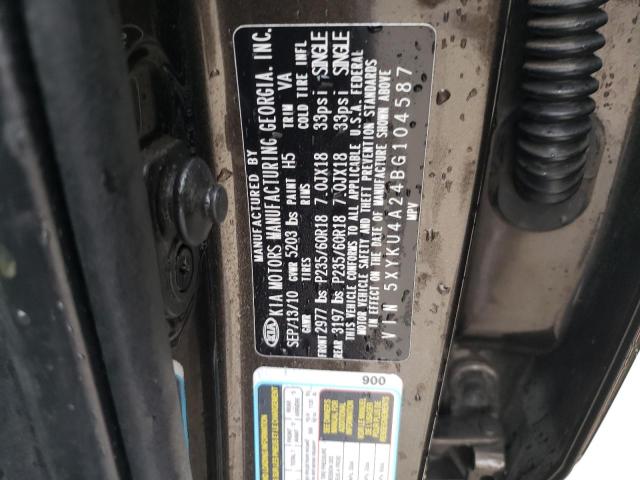 Photo 9 VIN: 5XYKU4A24BG104587 - KIA SORENTO EX 