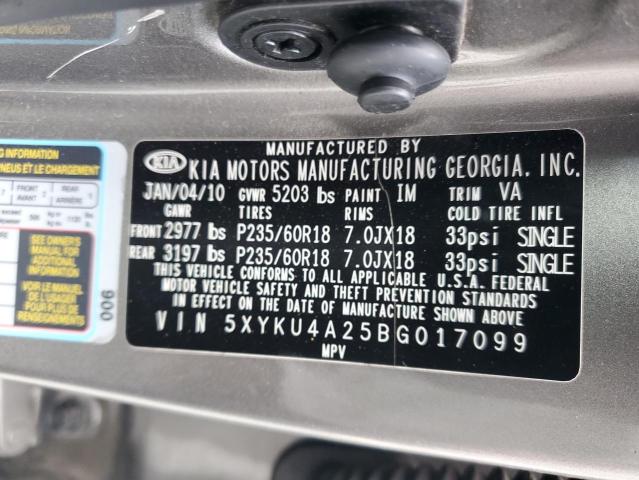 Photo 12 VIN: 5XYKU4A25BG017099 - KIA SORENTO EX 