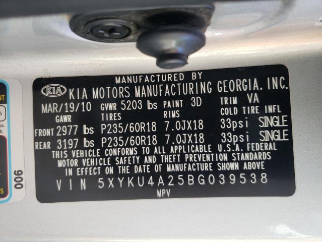 Photo 9 VIN: 5XYKU4A25BG039538 - KIA SORENTO EX 